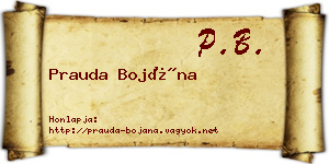 Prauda Bojána névjegykártya